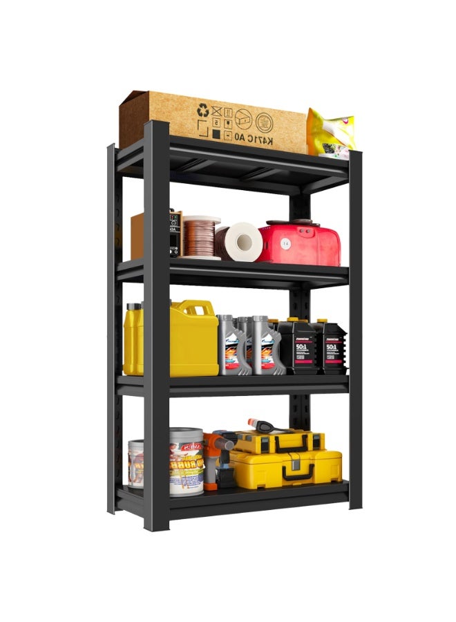 Solerconm Heavy Duty Shelving Units Metal Storage Rack Garage Shelves for Tools and Kitchen Items Adjustable Shelf for Garage Warehouse Pantry Closet Kitchen (Black, 47.6" H x23.6 W x 11.8" D) - Image 1